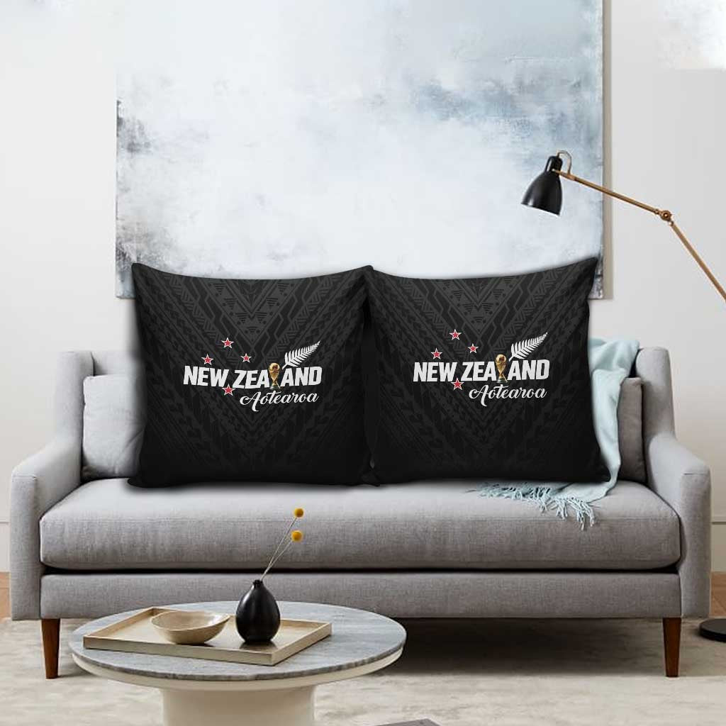Football New Zealand Pillow Cover Aotearoa United Black Version LT01 - Polynesian Pride