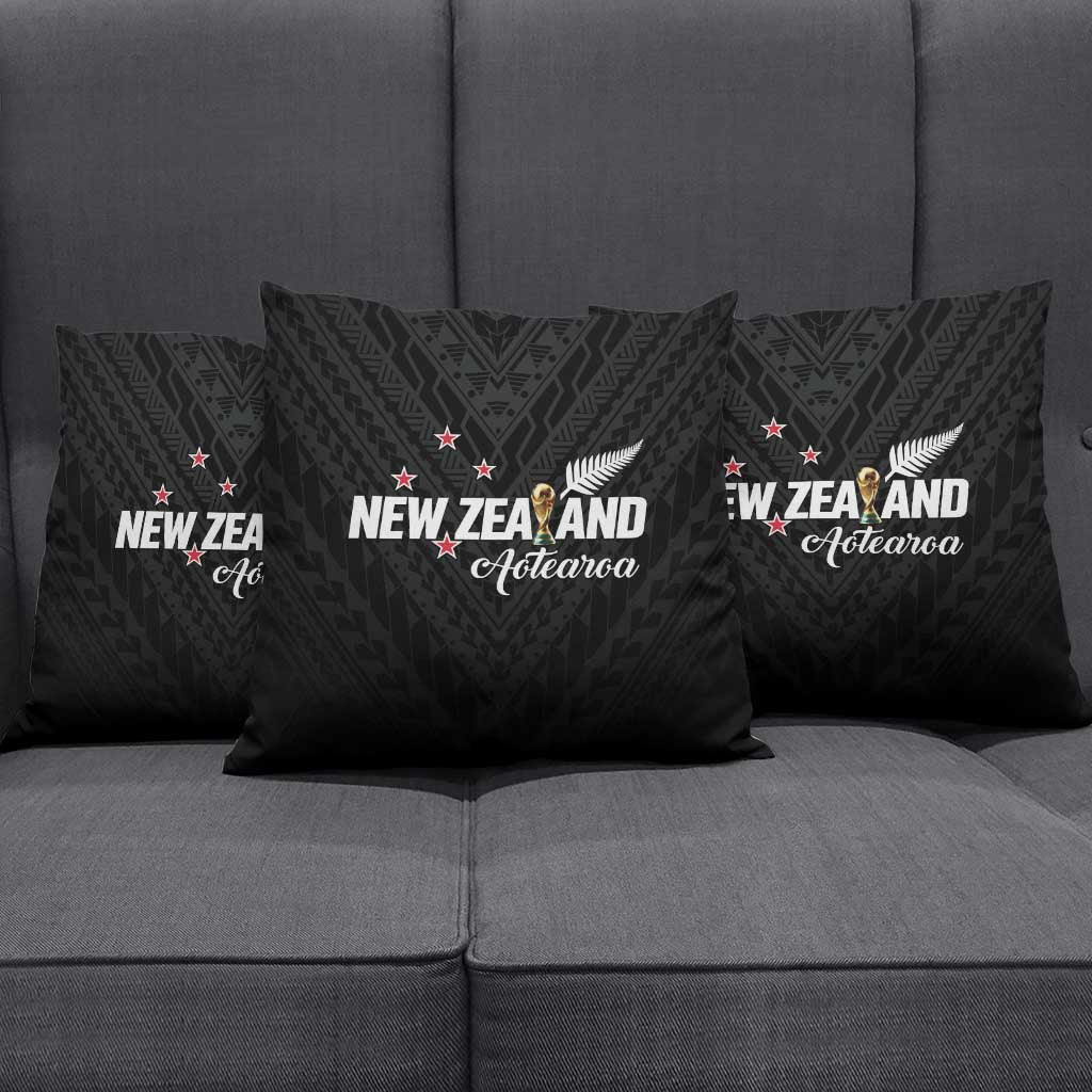 Football New Zealand Pillow Cover Aotearoa United Black Version LT01 - Polynesian Pride