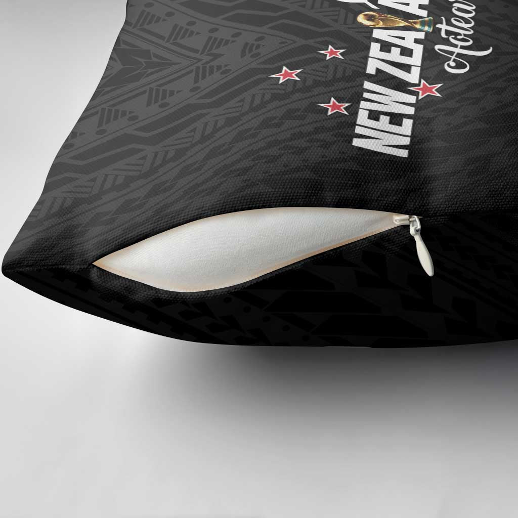 Football New Zealand Pillow Cover Aotearoa United Black Version LT01 - Polynesian Pride
