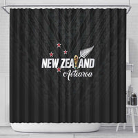 Football New Zealand Shower Curtain Aotearoa United Black Version LT01 - Polynesian Pride