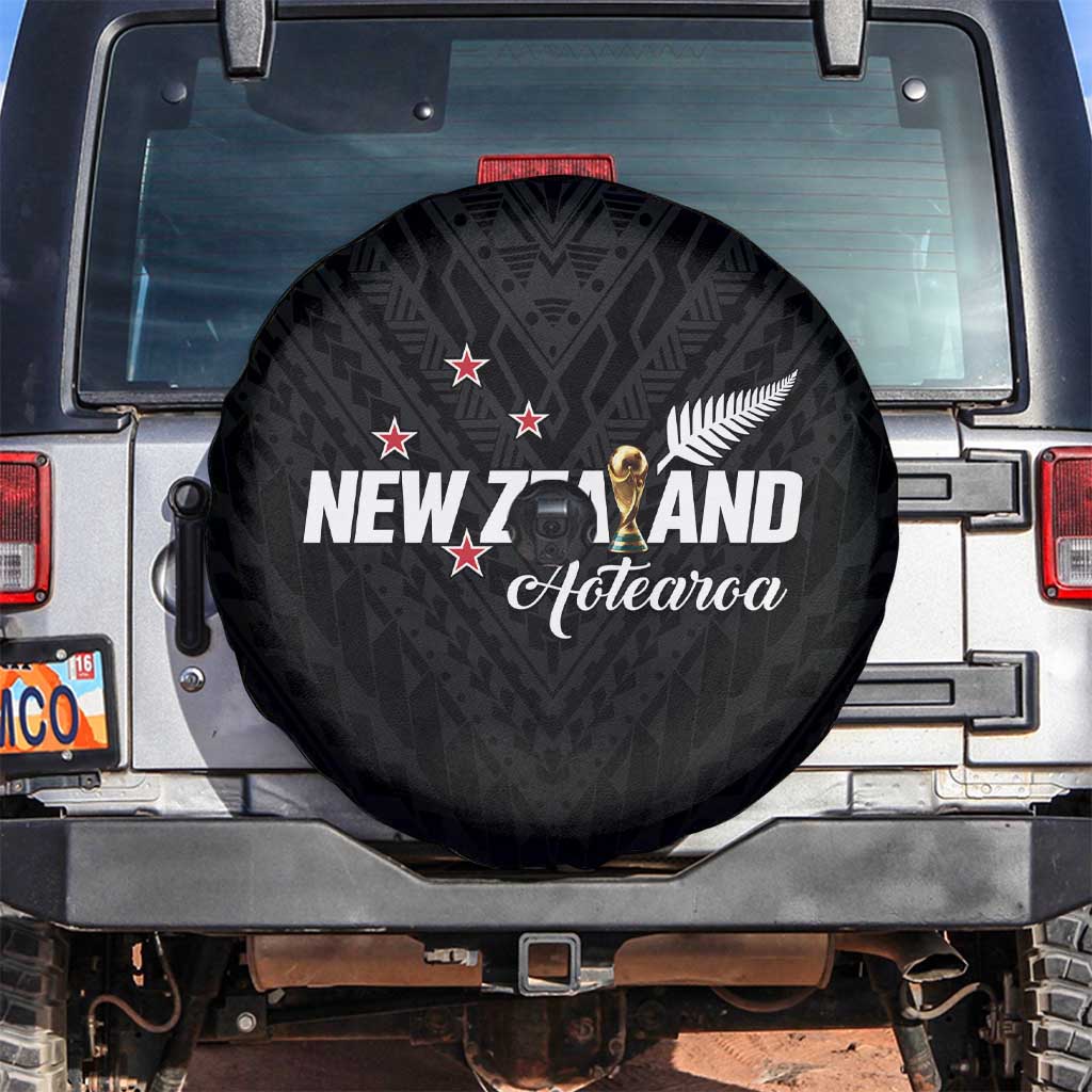 Football New Zealand Spare Tire Cover Aotearoa United Black Version LT01 Black - Polynesian Pride