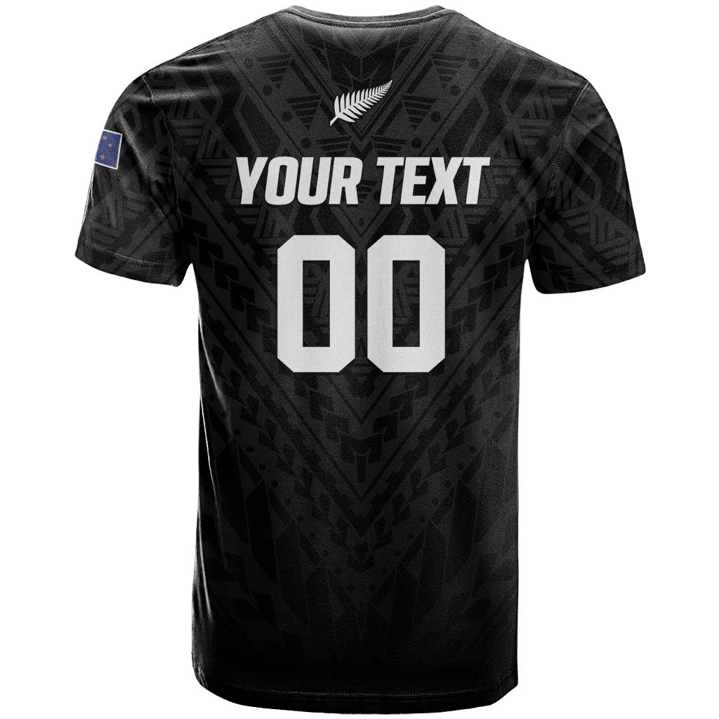 Custom Football New Zealand T Shirt Aotearoa United Black Version LT01 - Polynesian Pride