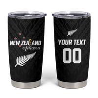 Custom Football New Zealand Tumbler Cup Aotearoa United Black Version LT01 Black - Polynesian Pride