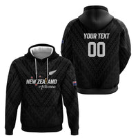 Custom Football New Zealand Zip Hoodie Aotearoa United Black Version - Polynesian Pride
