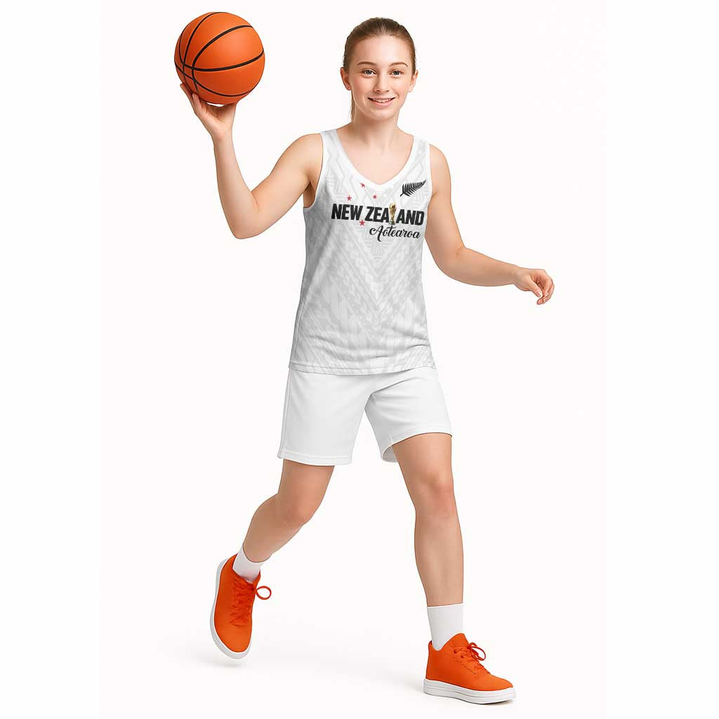 Custom Football New Zealand Basketball Jersey Aotearoa United White Version LT01 - Polynesian Pride