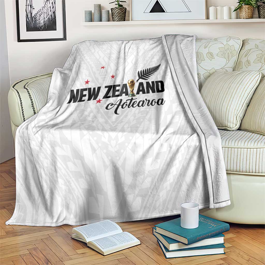 Football New Zealand Blanket Aotearoa United White Version LT01 White - Polynesian Pride