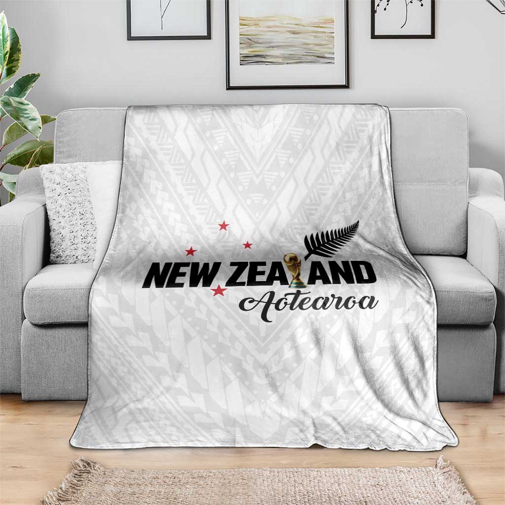 Football New Zealand Blanket Aotearoa United White Version LT01 - Polynesian Pride