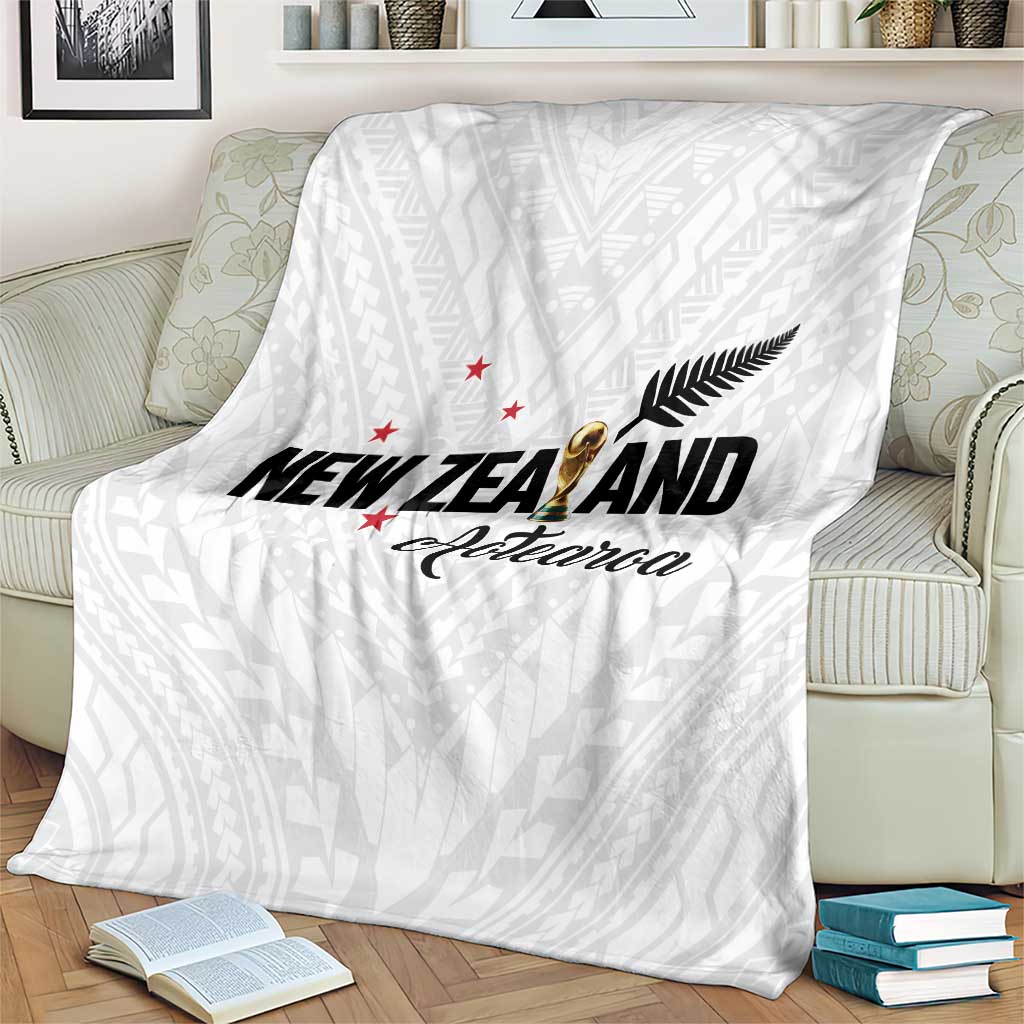 Football New Zealand Blanket Aotearoa United White Version LT01 - Polynesian Pride