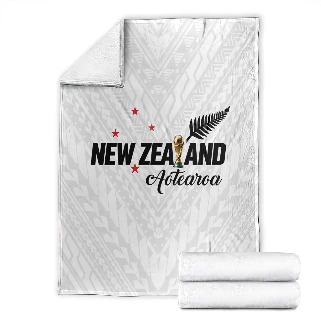 Football New Zealand Blanket Aotearoa United White Version LT01 - Polynesian Pride