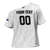 Custom Football New Zealand Cross Shoulder Shirt Aotearoa United White Version LT01 - Polynesian Pride
