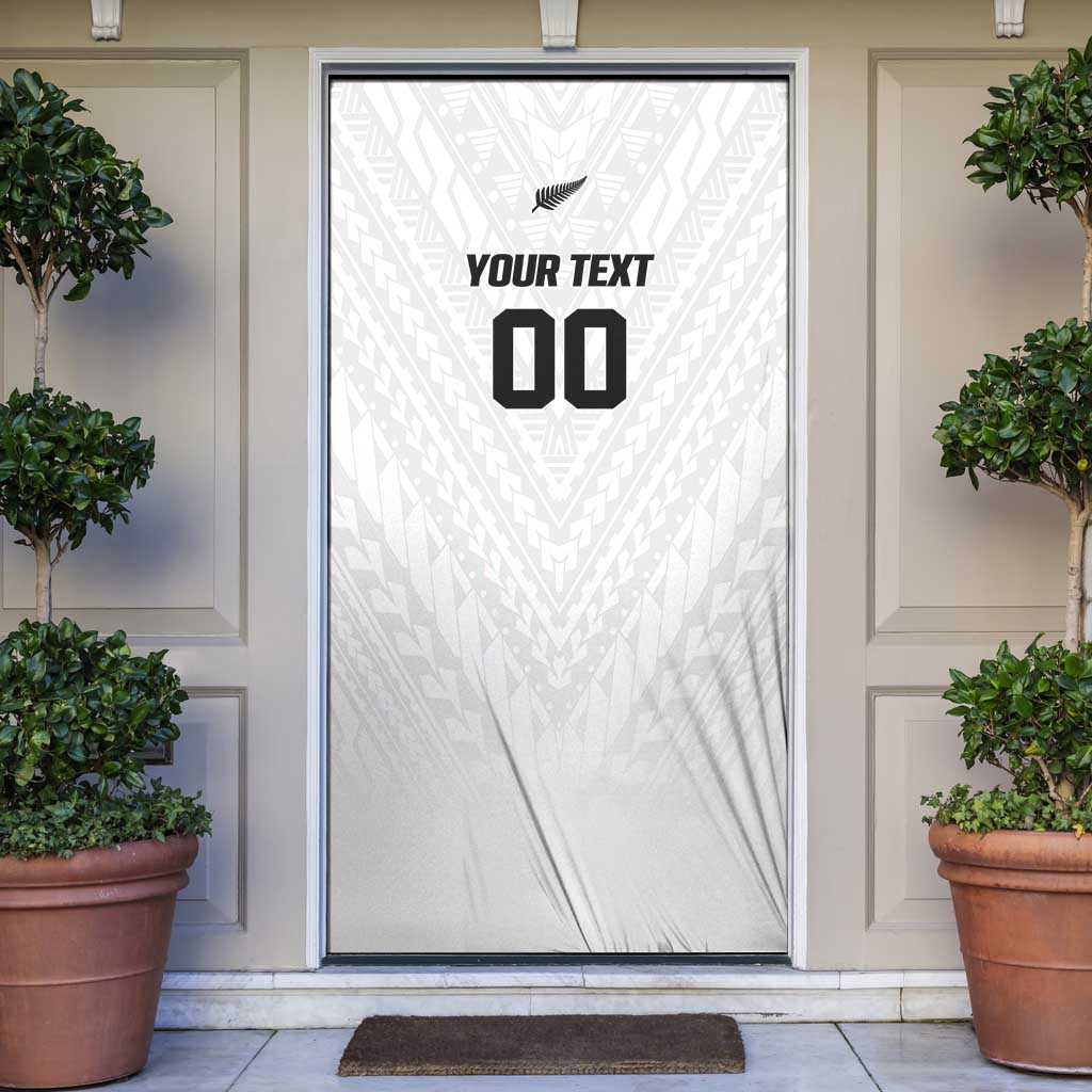 Custom Football New Zealand Door Cover Aotearoa United White Version - Polynesian Pride