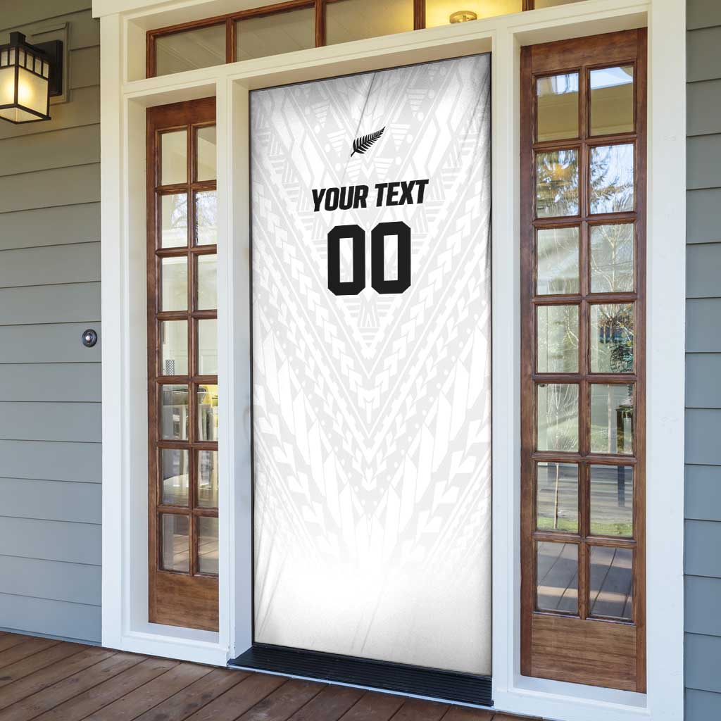 Custom Football New Zealand Door Cover Aotearoa United White Version - Polynesian Pride