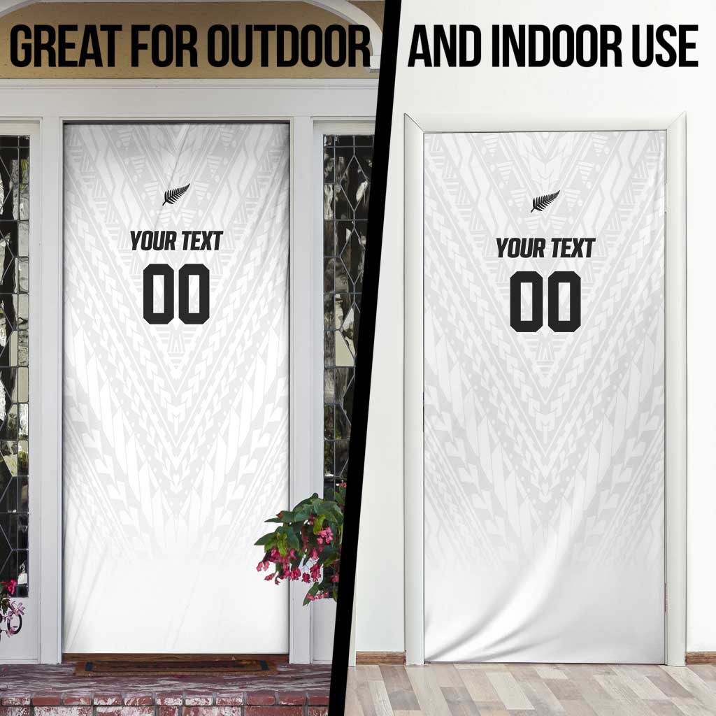 Custom Football New Zealand Door Cover Aotearoa United White Version - Polynesian Pride