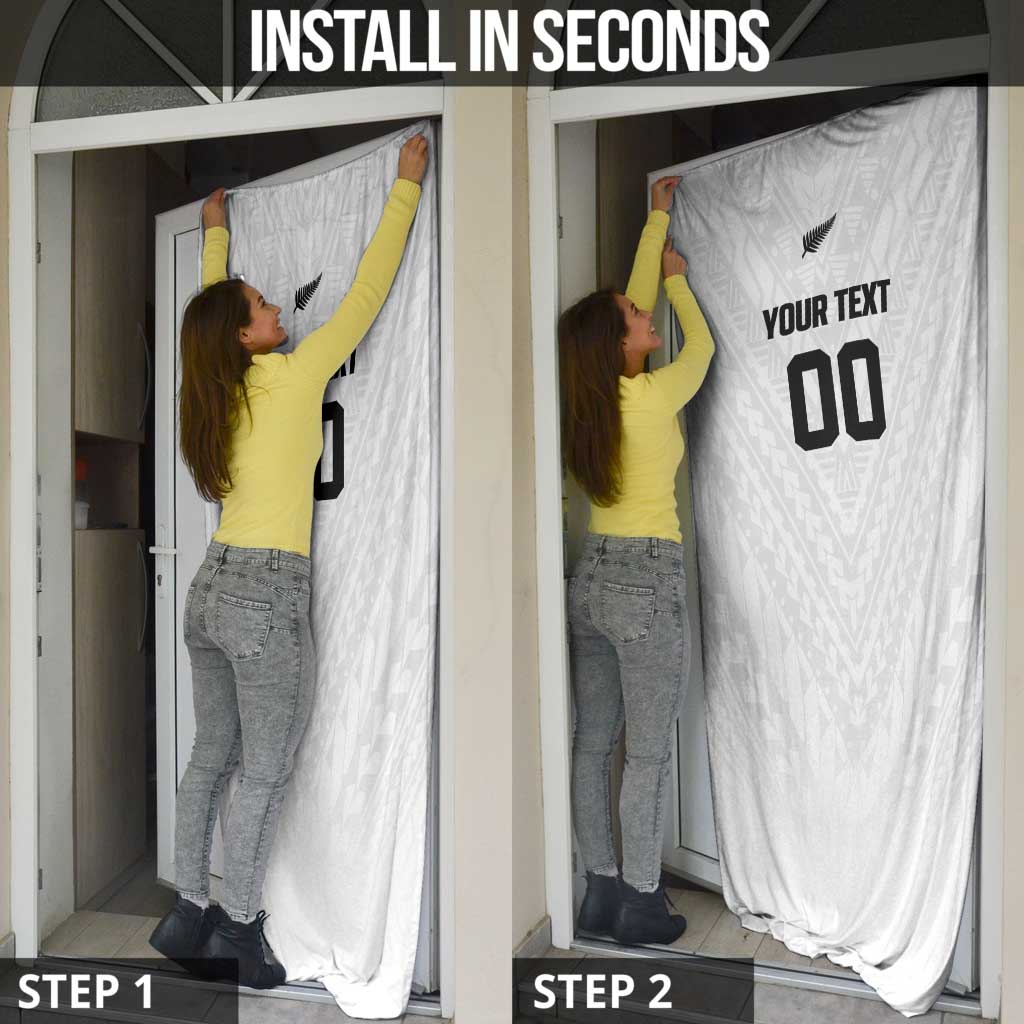 Custom Football New Zealand Door Cover Aotearoa United White Version - Polynesian Pride