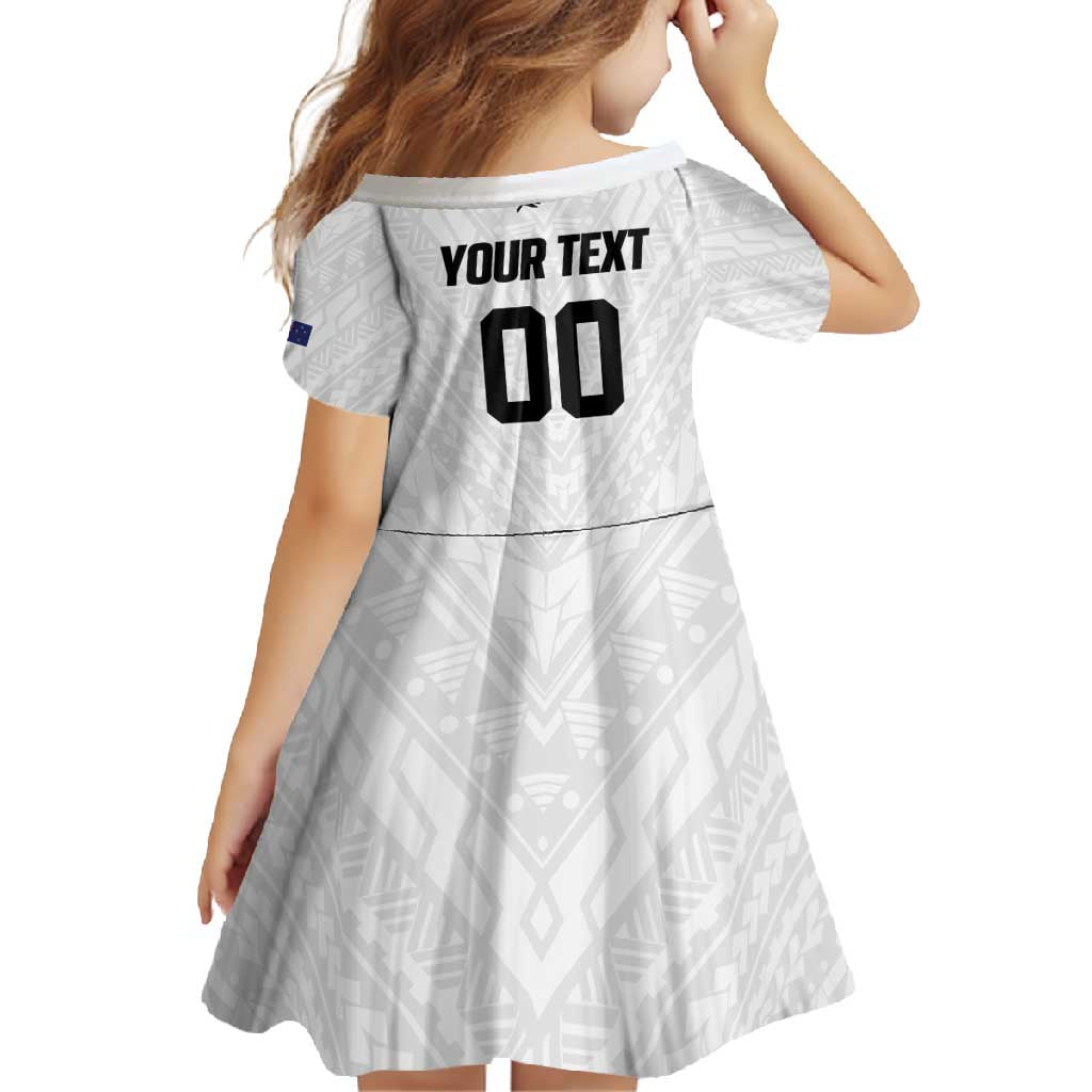 Custom Football New Zealand Family Matching Mermaid Dress and Hawaiian Shirt Aotearoa United White Version - Polynesian Pride