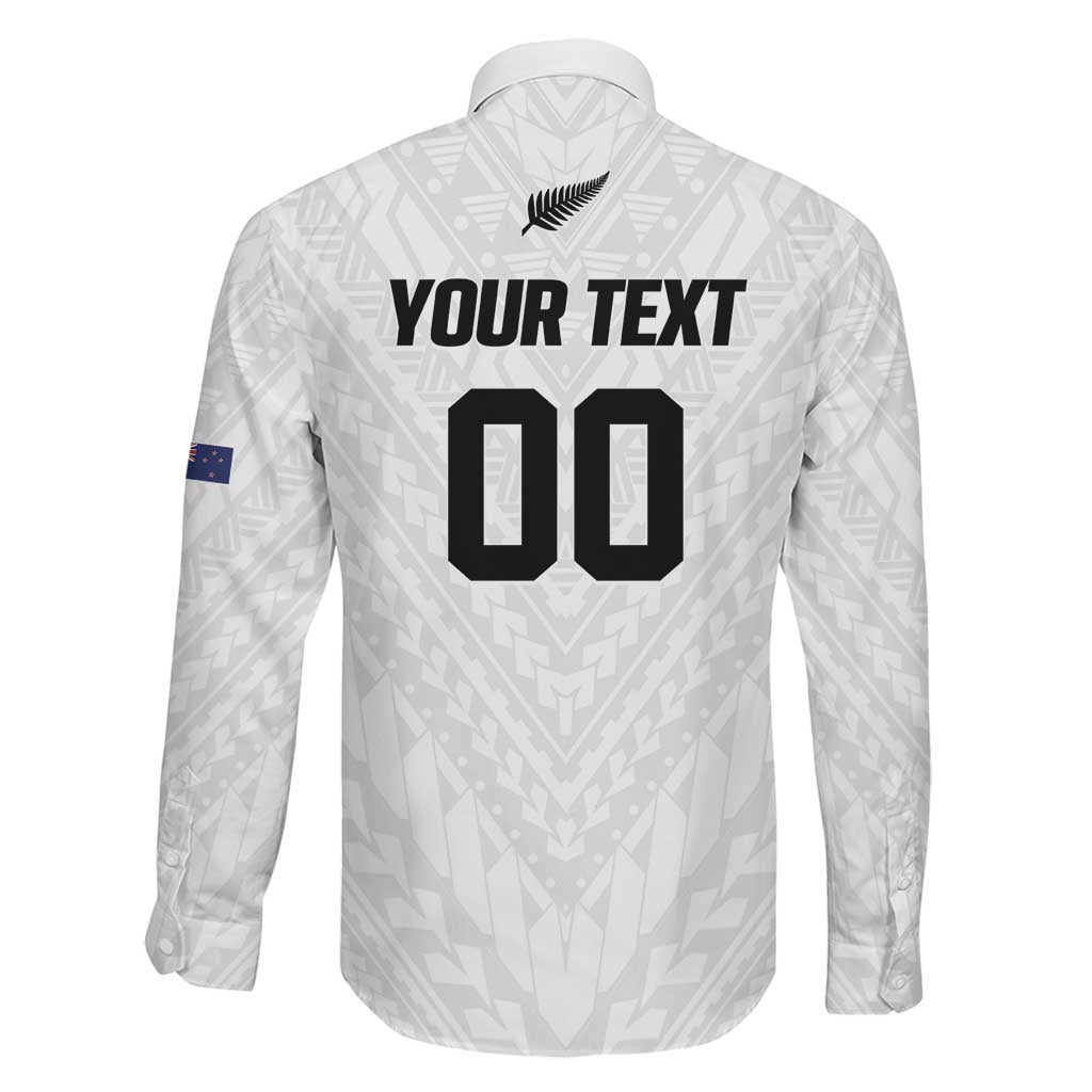 Custom Football New Zealand Family Matching Puletasi and Hawaiian Shirt Aotearoa United White Version LT01 - Polynesian Pride
