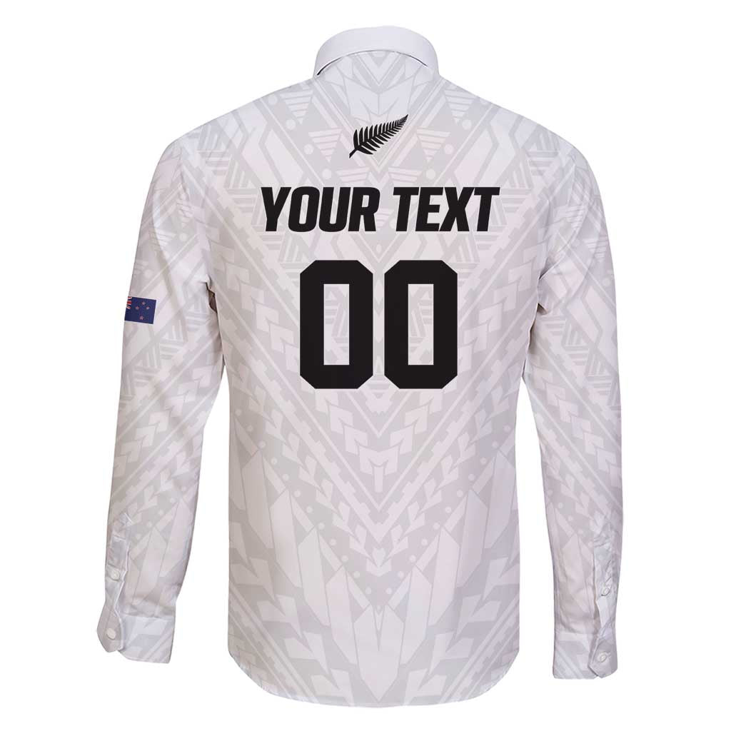 Custom Football New Zealand Family Matching Short Sleeve Bodycon Dress and Hawaiian Shirt Aotearoa United White Version - Polynesian Pride