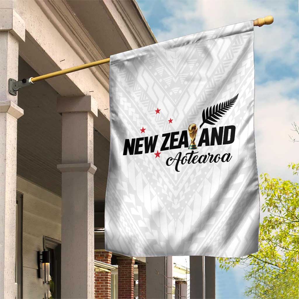 Football New Zealand Garden Flag Aotearoa United White Version LT01 House Flag White - Polynesian Pride