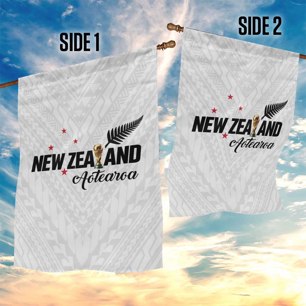 Football New Zealand Garden Flag Aotearoa United White Version LT01 - Polynesian Pride