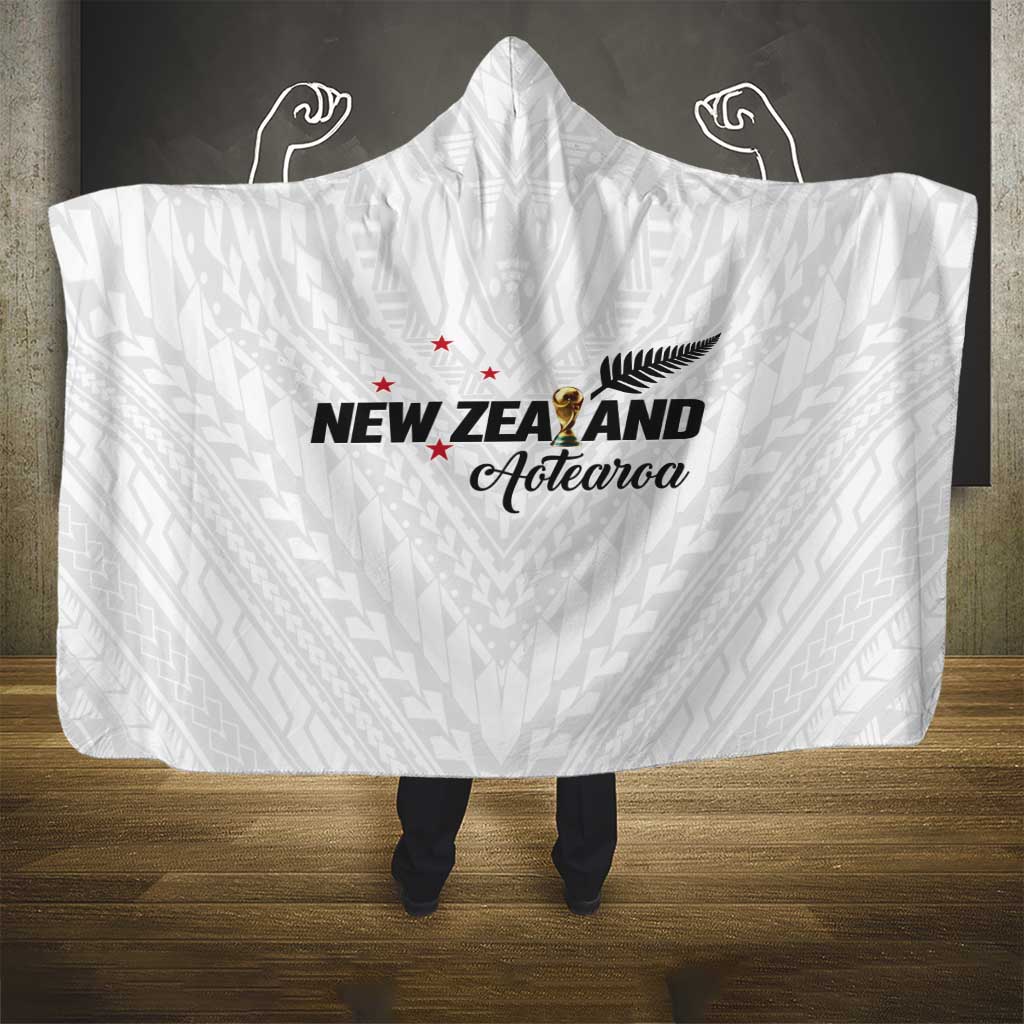 Football New Zealand Hooded Blanket Aotearoa United White Version LT01 - Polynesian Pride