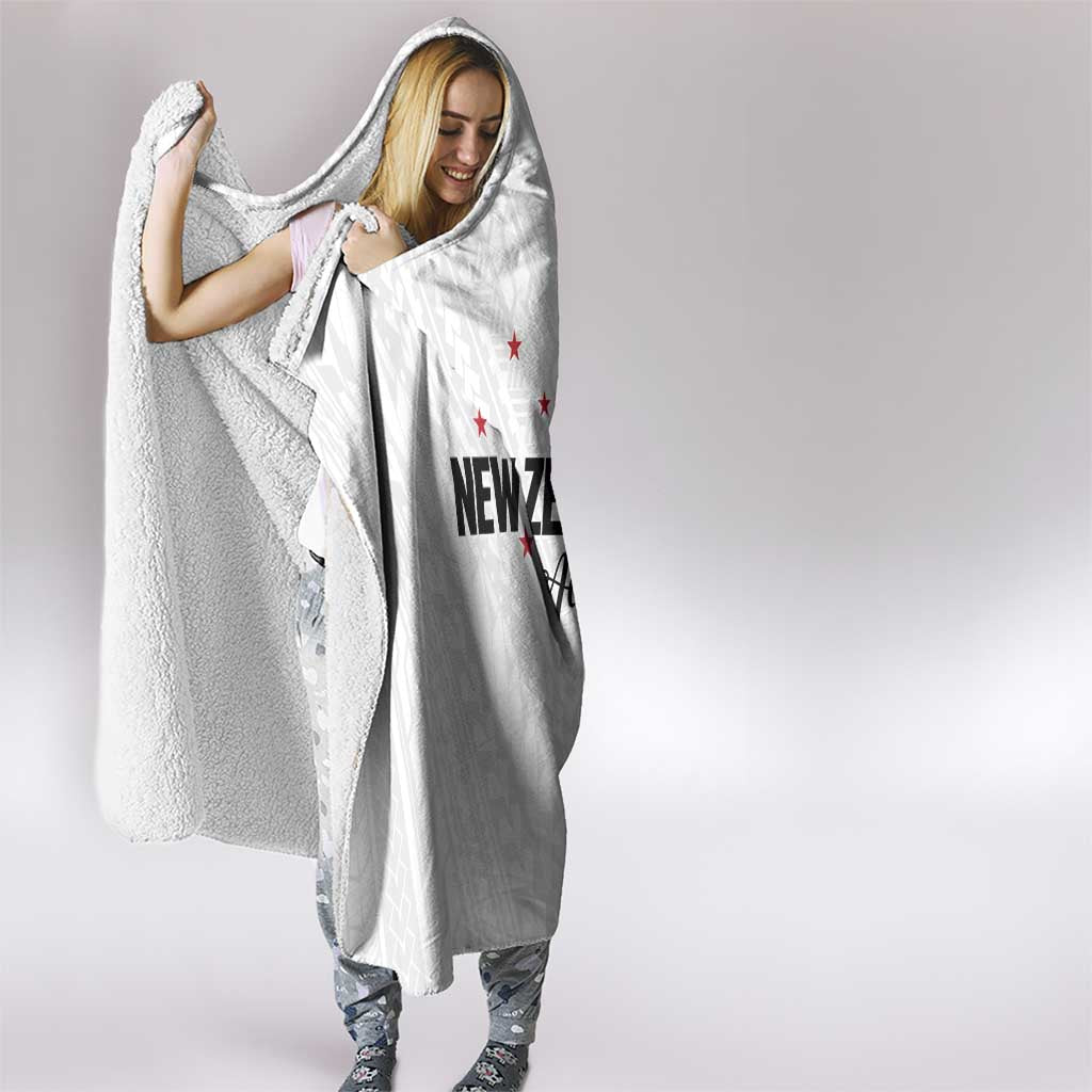 Football New Zealand Hooded Blanket Aotearoa United White Version LT01 - Polynesian Pride