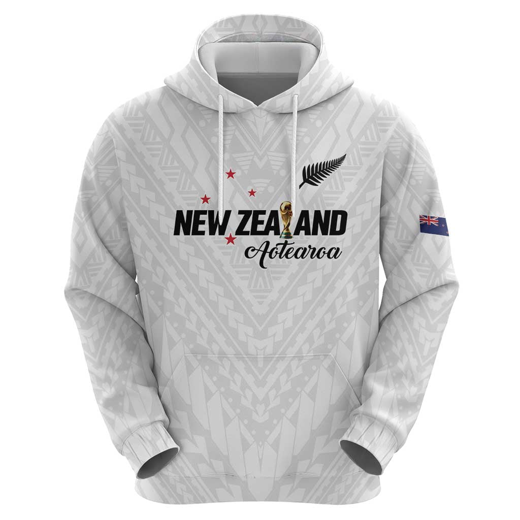 Custom Football New Zealand Hoodie Aotearoa United White Version LT01 - Polynesian Pride