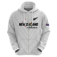 Custom Football New Zealand Hoodie Aotearoa United White Version LT01 - Polynesian Pride