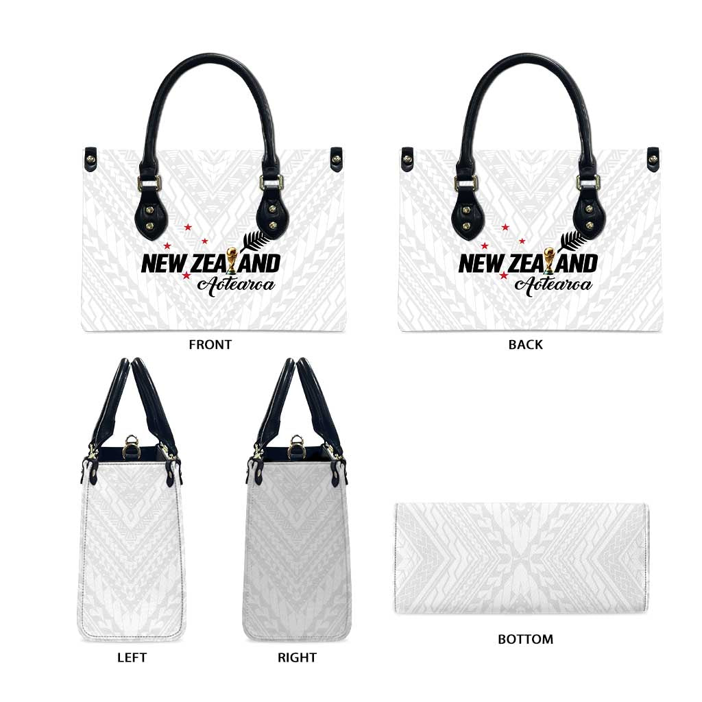 Football New Zealand Leather Bag Aotearoa United White Version LT01 - Polynesian Pride