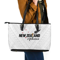 Football New Zealand Leather Tote Bag Aotearoa United White Version LT01 - Polynesian Pride