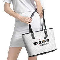 Football New Zealand Leather Tote Bag Aotearoa United White Version LT01 - Polynesian Pride