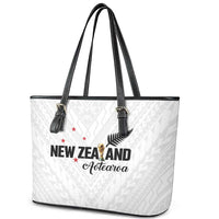 Football New Zealand Leather Tote Bag Aotearoa United White Version LT01 - Polynesian Pride