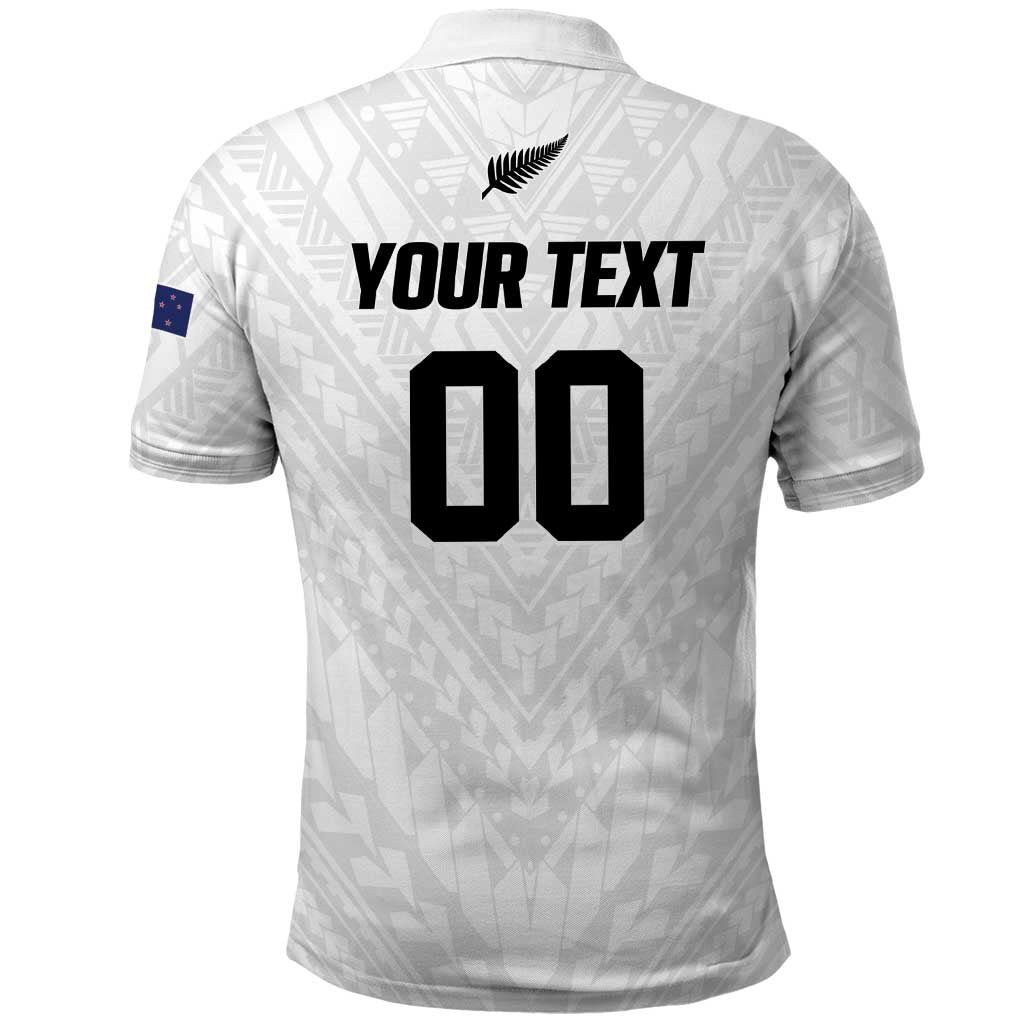 Custom Football New Zealand Polo Shirt Aotearoa United White Version - Polynesian Pride