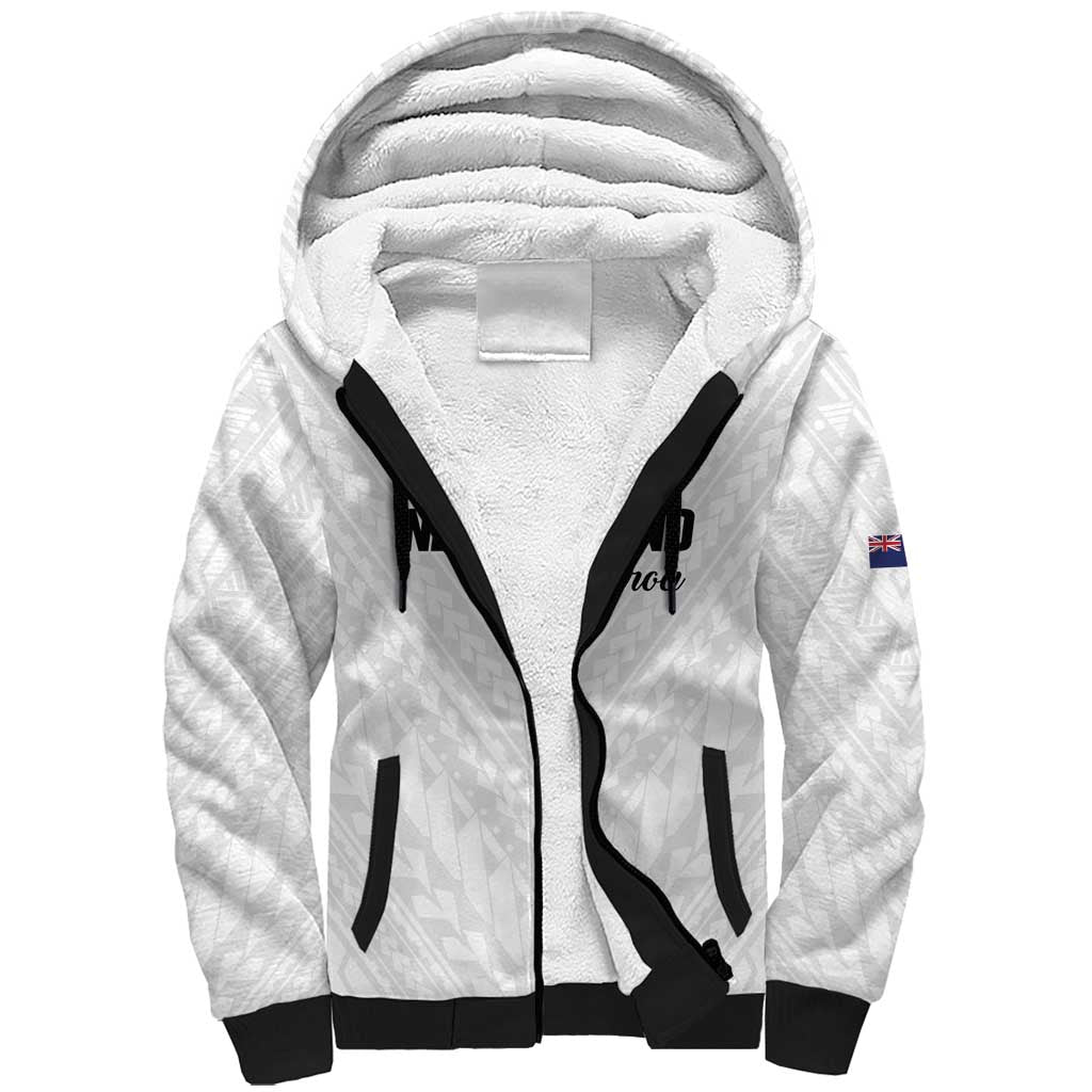 Custom Football New Zealand Sherpa Hoodie Aotearoa United White Version LT01 Unisex White - Polynesian Pride