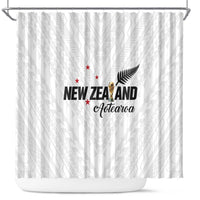 Football New Zealand Shower Curtain Aotearoa United White Version LT01 White - Polynesian Pride