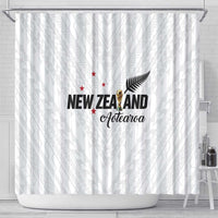 Football New Zealand Shower Curtain Aotearoa United White Version LT01 - Polynesian Pride