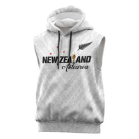 Custom Football New Zealand Sleeveless Hoodie Aotearoa United White Version LT01 White - Polynesian Pride