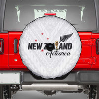 Football New Zealand Spare Tire Cover Aotearoa United White Version LT01 - Polynesian Pride