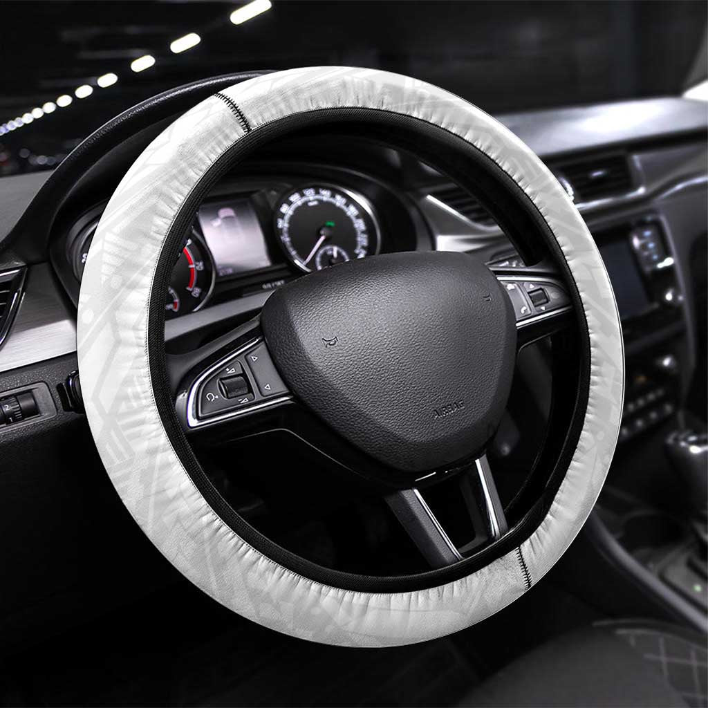 Football New Zealand Steering Wheel Cover Aotearoa United White Version - Polynesian Pride