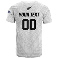 Custom Football New Zealand T Shirt Aotearoa United White Version LT01 - Polynesian Pride