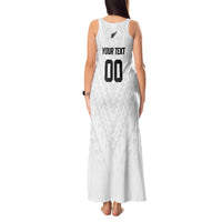 Custom Football New Zealand Tank Maxi Dress Aotearoa United White Version LT01 - Polynesian Pride