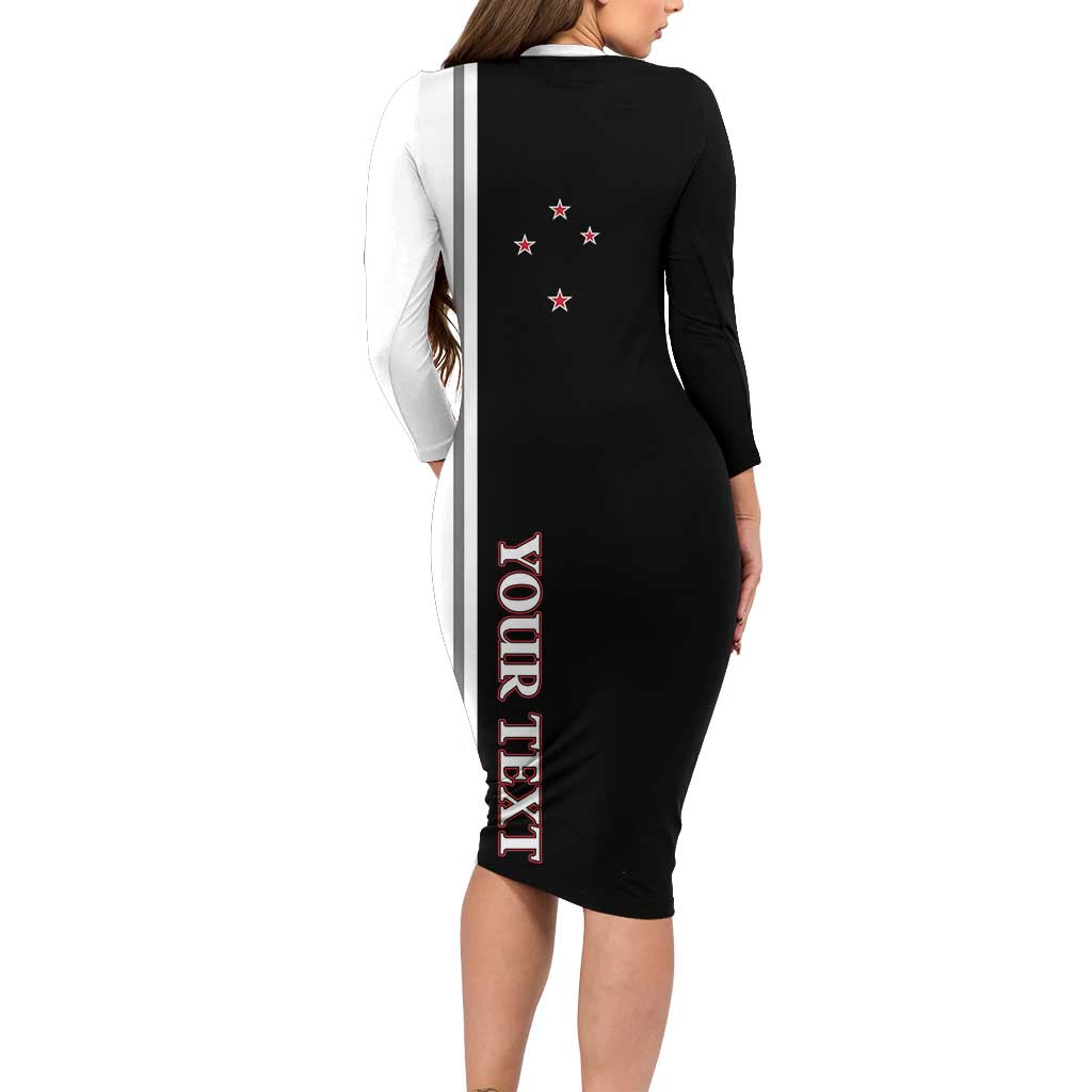 Personalised New Zealand 2025 Archery Basic Family Matching Long Sleeve Bodycon Dress and Hawaiian Shirt Archery NZ LT01 - Polynesian Pride