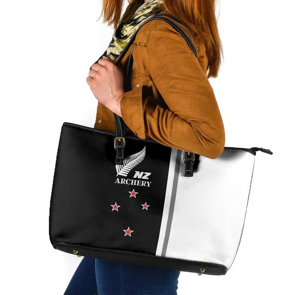 New Zealand 2025 Archery Basic Leather Tote Bag Archery NZ LT01 Black - Polynesian Pride