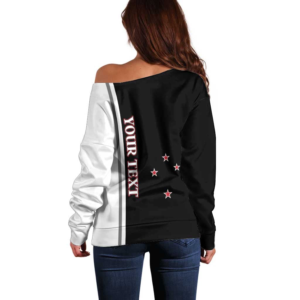 Personalised New Zealand 2025 Archery Basic Off Shoulder Sweater Archery NZ LT01 - Polynesian Pride