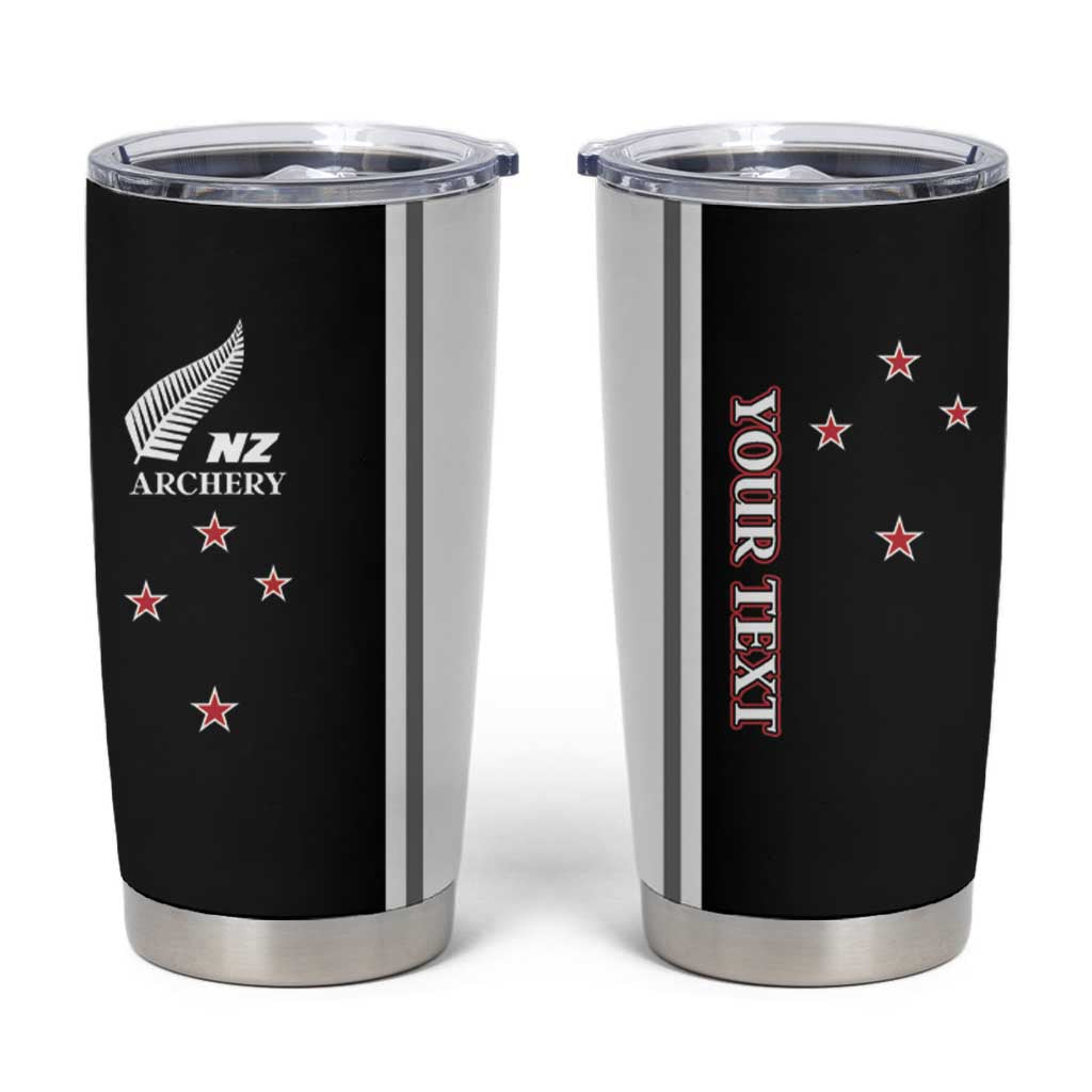Personalised New Zealand 2025 Archery Basic Tumbler Cup Archery NZ LT01 Black - Polynesian Pride