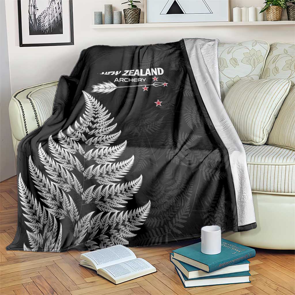 New Zealand 2025 Archery Blanket Aotearoa Silver Arrows Black