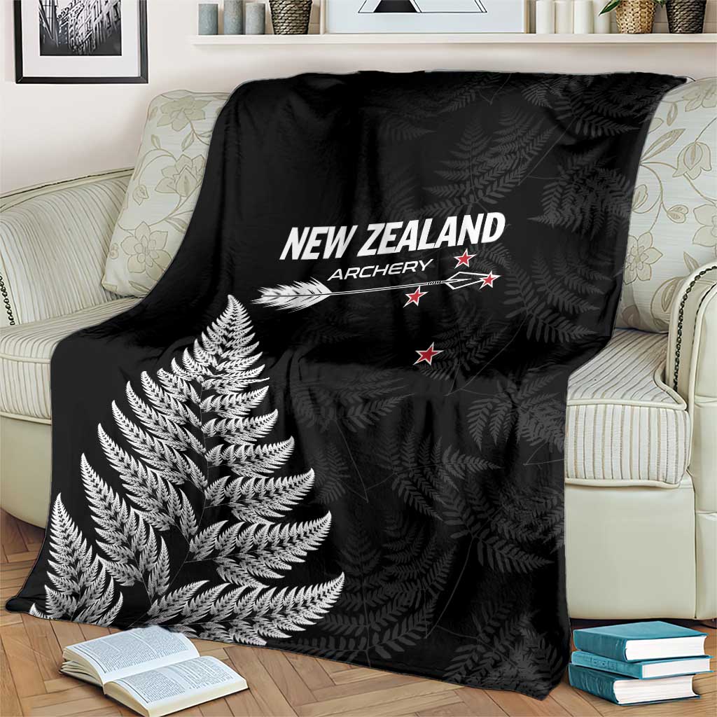 New Zealand 2025 Archery Blanket Aotearoa Silver Arrows Black