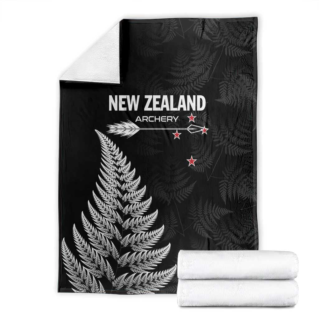 New Zealand 2025 Archery Blanket Aotearoa Silver Arrows Black