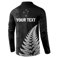 Personalised New Zealand 2025 Archery Button Sweatshirt Aotearoa Silver Arrows Black