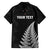 Personalised New Zealand 2025 Archery Family Matching Off The Shoulder Long Sleeve Dress and Hawaiian Shirt Aotearoa Silver Arrows Black