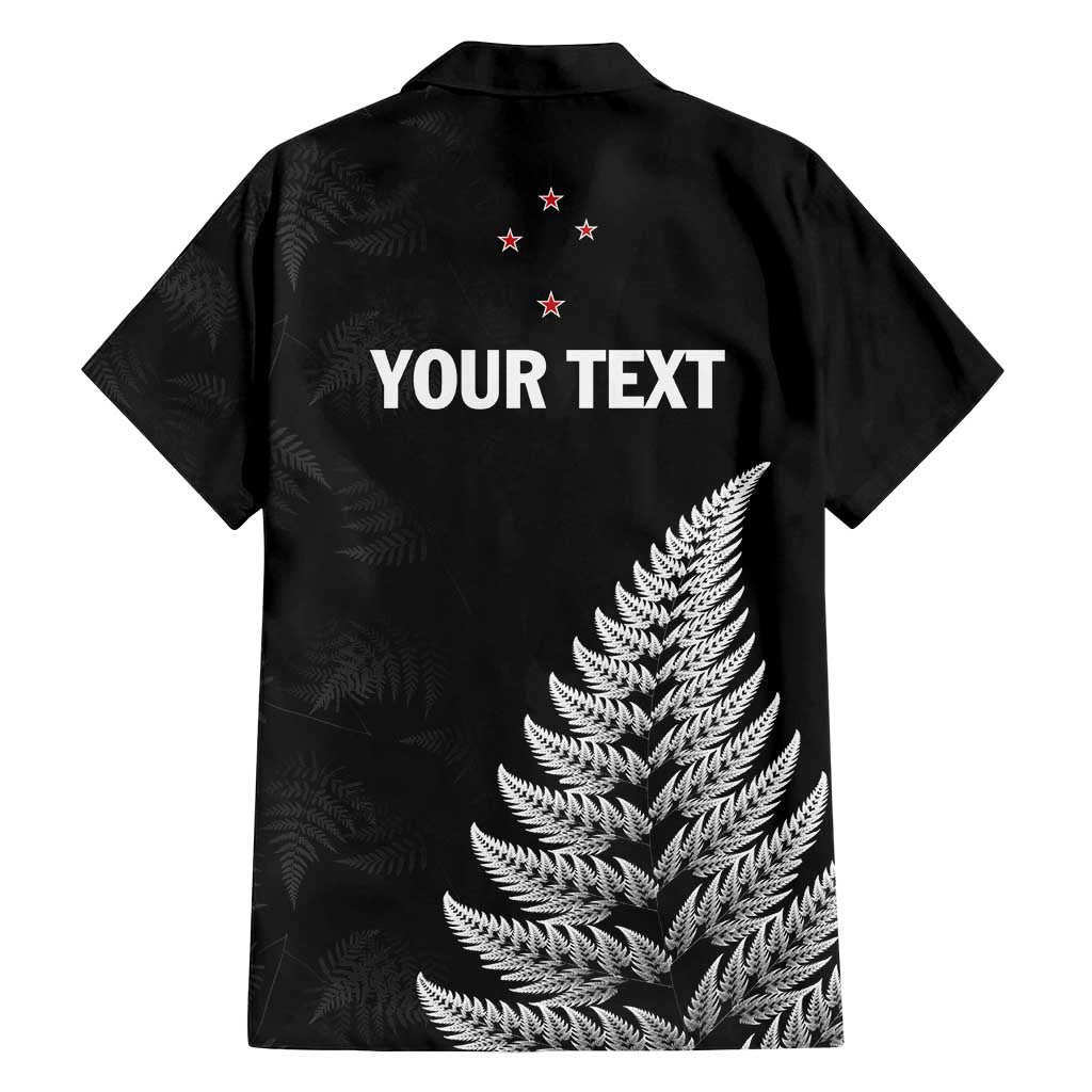 Personalised New Zealand 2025 Archery Family Matching Off Shoulder Short Dress and Hawaiian Shirt Aotearoa Silver Arrows Black